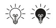 © Jakariya - Light bulb icon, outline and filled style, representing idea, innovation, and inspiration, isolated on white background, concept of creativity and solution