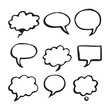 © Afroza - Collection of hand drawn speech bubbles and thought balloons in black ink, vector illustration