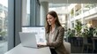 © Wonderbook - Businesswoman working with financial data holograms
