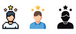 © supplement - Three abstract male avatars with star icons in different art styles