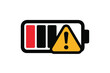 © Okasha - A low battery icon with a warning sign indicating a dead or dying battery