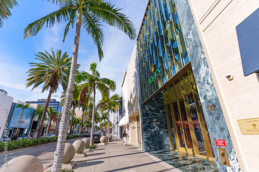 Rolex La Rodeo Drive Beverly Hills, California - January 21, 2026: Wide-Angle View of Rolex ...