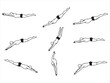 © Md - Illustration of various swimming poses  different styles and positions  swimmers in motion