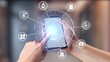 © InfiniteFlow - Online pharmacy icons showing medicine, healthcare, prescription and medical services with digital pharmacy, online drugstore, telemedicine and modern pharmaceutical solutions. Gist