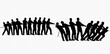 © Adji - Silhouette of two teams engaged in a tug-of-war game, symbolizing competition, teamwork, and struggle for victory.