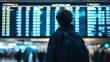 © Camilla - Person at airport looking at flight board
