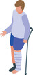 © ylivdesign - Patient recovering from leg injury, using crutches and bandages for support, demonstrating challenges of limited mobility