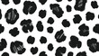 © J.G Studio - Seamless hand-drawn black and white leopard print pattern with textured brushstroke spots on a clean background.