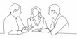 © Roni - Three people in a meeting depicted as a single continuous line drawing