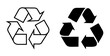© md - Recycling symbol set outline and filled shapes isolated on white background, environmental protection concept, sustainability and reuse concept, green lifestyle icon vector