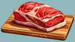 © williamnoah - Very beautiful close-up of fresh raw beef steak on a wooden cutting board, showcasing fine marbling, clean cut edges, rich color, and premium butcher quality.