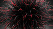 © fia - Abstract Organic Structure with Red Tendrils against a Dark Background - Futuristic Art