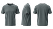 © tr144 - Plain dark grey short sleeve crew neck t-shirt displayed from multiple angles.