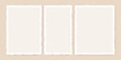 © Studio Cantath - Torn paper frames. Blank ripped note sheets with jagged edge for poster, post, stories, vintage rough memo pieces, scrapbook pages. Vector isolated set