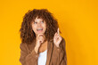 © carballo - isolated young woman with afro hair and a idea expression