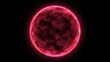 © Bolbik - Abstract energy sphere round planet star futuristic cosmic red beautiful glowing magic on black background. Abstract background