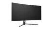 © Aliona - Curved gaming monitor isolated PNG on transparent background, sleek black display for immersive visuals and high-performance gaming setups