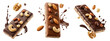 © Seek - Chocolate granola bars with nuts snack isolated on a transparent background