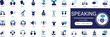 © Iconova Studio - Speaking Solid Icon Set Public Speaking, Communication, Voice, Talk, Presentation, Language, Podcast, Discussion, Interview Professional Vector Set Editable