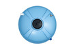 © Maureen - Top view of a blue plastic water tank with threaded fittings and a central cap