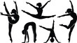 © Md Gulam Asib - Collection of Flexible Female Gymnastics and Dance Silhouettes, Diverse Poses Showcasing Strength and Agility