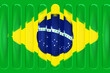 © Mulkan - Vibrant and Modern Abstract Representation of the Brazilian National Flag, Artistically Segmented with Glossy Vertical Panels, Showcasing the Nations Colors and Emblem