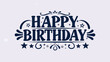 © vector_valley - Whimsical happy birthday celebration design with dark blue text and stars on light gray background