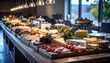 © Chatchawan - Gourmet cheese and charcuterie feast modern venue culinary display warm atmosphere inviting view taste exploration