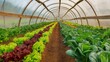 © Gulnaz - A greenhouse with a variety of vegetables including lettuce, spinach