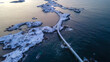 © Mylifeontopdm - Atlantic Ocean Road in Norway winter landscape. The Atlantic Ocean Road with Storseisundet Bridge in winter (Nordmore, Norway).
