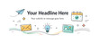 © Valentyna - Minimal Email Header. Email header banner layout. A versatile header design with placeholder title text, subtitle and minimal background shapes, suitable for