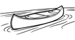 © ieps - Simple line drawing of an empty canoe floating on calm water with gentle ripples