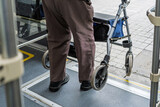 Barcelona Spain January 28 2026 Person with walker boarding a bus