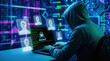 © Pixel Alchemist - Anonymous hacker cyber security online privacy data protection digital identity incognito mode cybercrime hacking concept data theft dark web An anonymous hacker hoodie online privacy protection