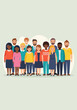 © Nunkie Vector Art - Diverse group of people standing together in a vibrant illustration of unity and togetherness in modern society.