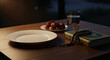 © Syafiul - Evening Ramadan iftar scene with dates and Quran under warm, moody lighting.