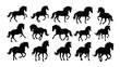 © BIPUL - Dynamic silhouettes of galloping horses Vector