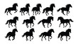 © BIPUL - Dynamic horse silhouettes in motion Vector