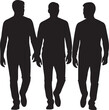 © Hasan - Three men walking silhouette illustration together isolated on transparent background vector graphic