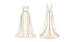 © Umar - Front and back technical illustration of a beautiful flowing sleeveless formal gown design