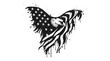 © itsumair - Stylized eagle silhouette with American flag texture symbolizing strength, freedom, and national pride