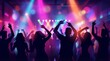 © Iuliia - Dance party takes place in a lively club with colorful lights and energetic crowd enjoying the music on a Friday night