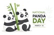 © UMAIR - Adorable cartoon illustration featuring two cute giant pandas happily hugging bright green bamboo stalks to celebrate national panda day on march sixteen