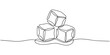 © Creative Tania - One continuous line illustration of stacked ice cubes, isolated on white background, Continuous line drawing of three ice cubes melting on a surface. Vector illustration.