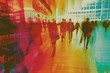 © Rawpixel.com - Retro collage of motion blur image of business people crowd walking at corporate office in city adult architecture illuminated.