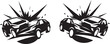 © jobaida - set of black silhouette car crash icons
