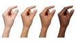 © Papharat - Diverse Hands Holding Something Small - Concept on White Background