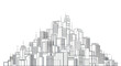 © DOG2 - Architectural sketch of a modern city skyline with numerous buildings.