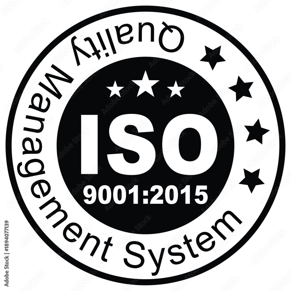 ISO 9001:2015 certified symbol vector illustration, ISO 9001 logo ...