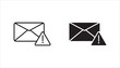 © MDS09 - Email error icon set, Envelope icon with exclamation mark. Envelope icon and alert, error, alarm, danger symbol. vector illustration on white background